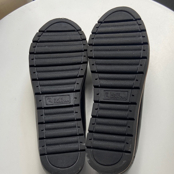 White Mountain Black Leather Slip-On Loafers - Picture 5 of 9